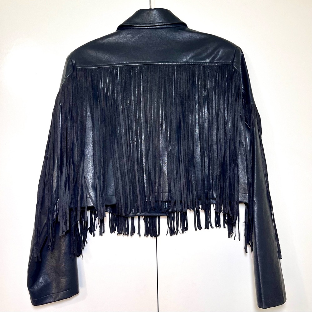 Kittenish Faux Leather Fringe Jacket - Picture 2 of 3